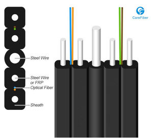 1 Fiber Singlemode 9/125 OS2, Metal Strength Member, LSZH Self-supporting FTTH Drop Cable GJYXCH